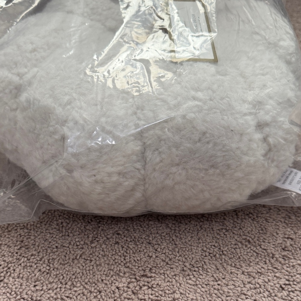 cupcakes & cashmere Halloween Faux Sherpa Pumpkin With Ghost Holiday Decor - Picture 5 of 6